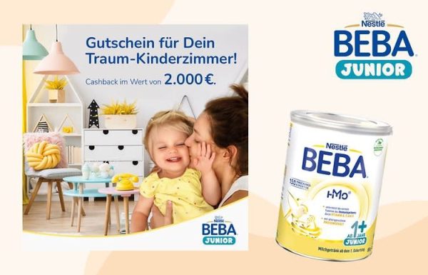 Kinderzimmer-Gutschein und 1 Dose Nestlé BEBA Junior 1+ zu gewinnen
